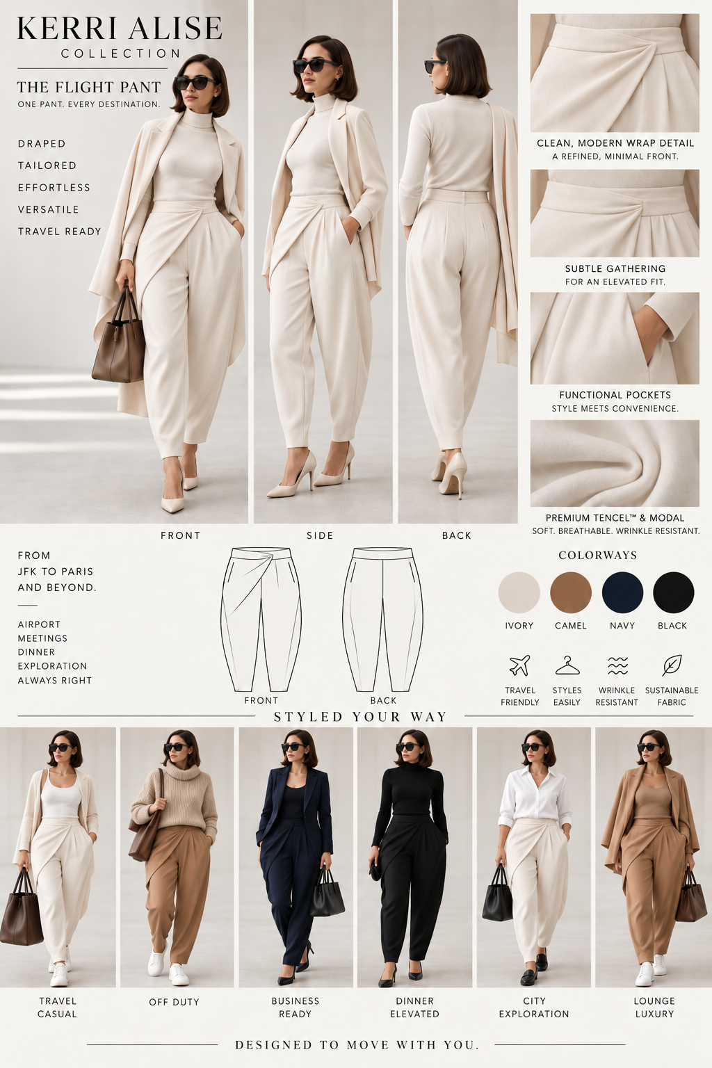 Kerri Alise Flight Pant — supplied product presentation
