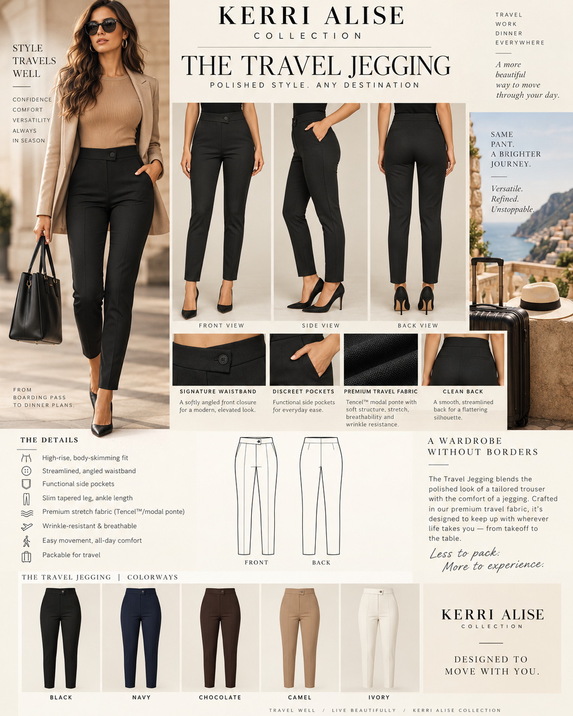 Kerri Alise Travel Jegging — supplied product presentation