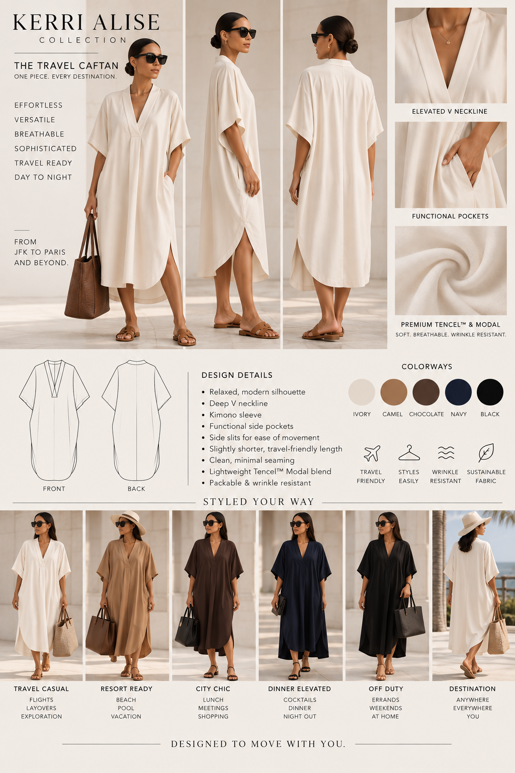 Kerri Alise Multipurpose Kaftan — supplied product presentation