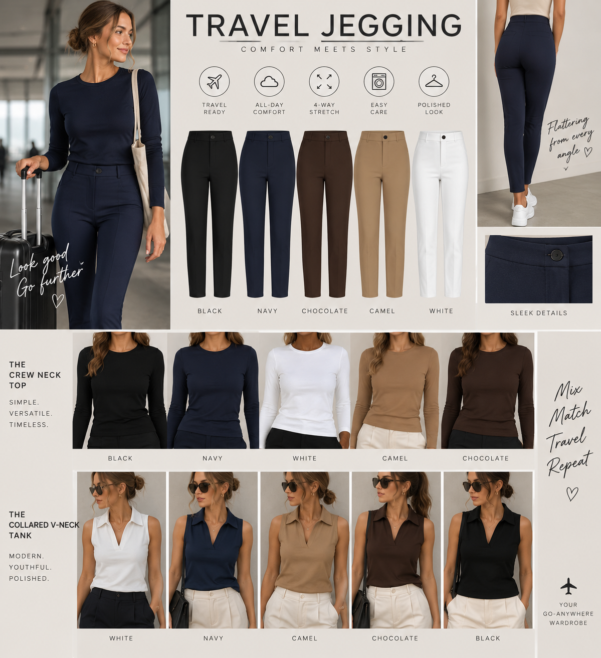 Kerri Alise Collared V-Neck Tank — supplied product presentation